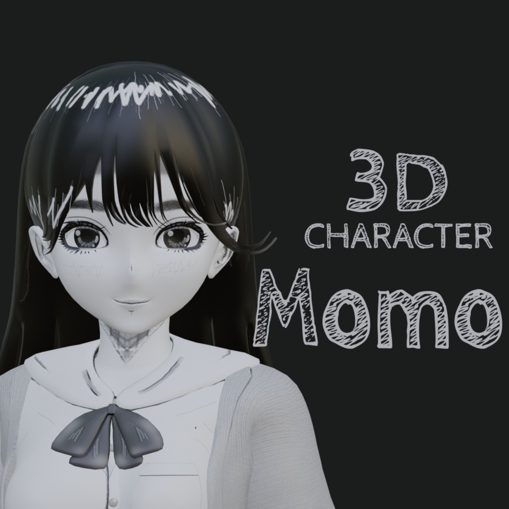 【Manga Style】3Dモデル『Momo』|VRM対応 / Vtuber / アバター向け ※VRChat非推奨