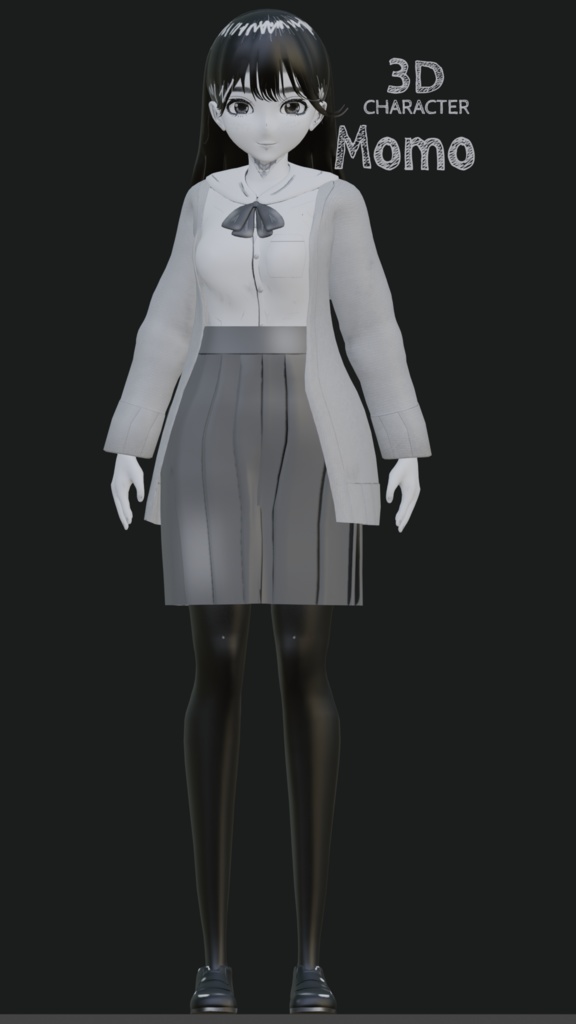 【Manga Style】3Dモデル『Momo』|VRM対応 / Vtuber / アバター向け ※VRChat非推奨