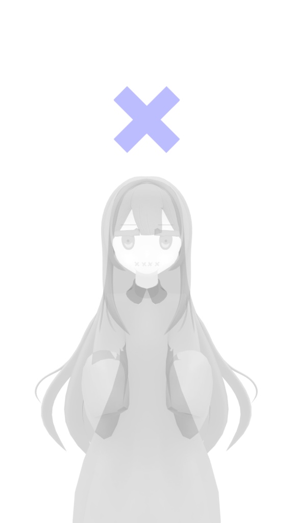 オリジナル3Dモデル「言無 シズカ ことなし しずか」~無言勢のための幽霊VRCアバター~