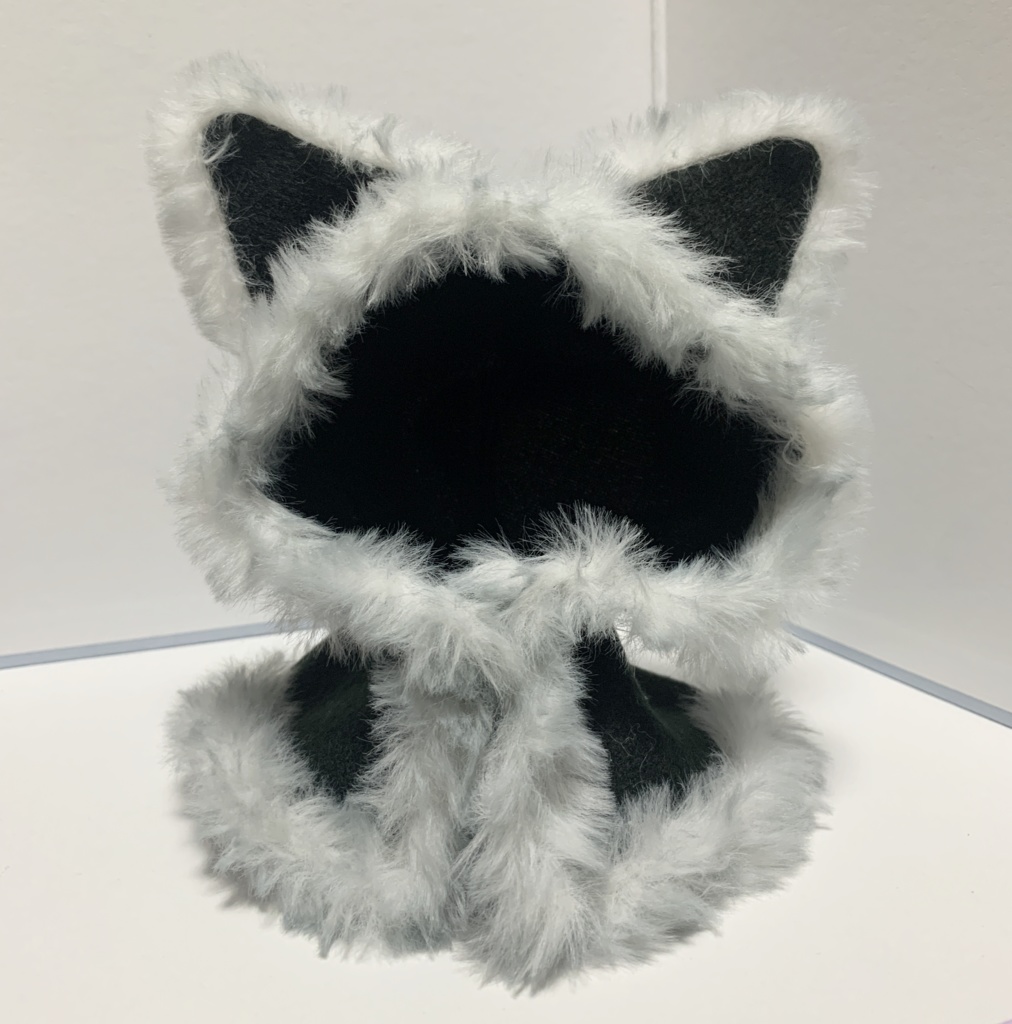 ぬいぐるみ用　黒灰ねこマント