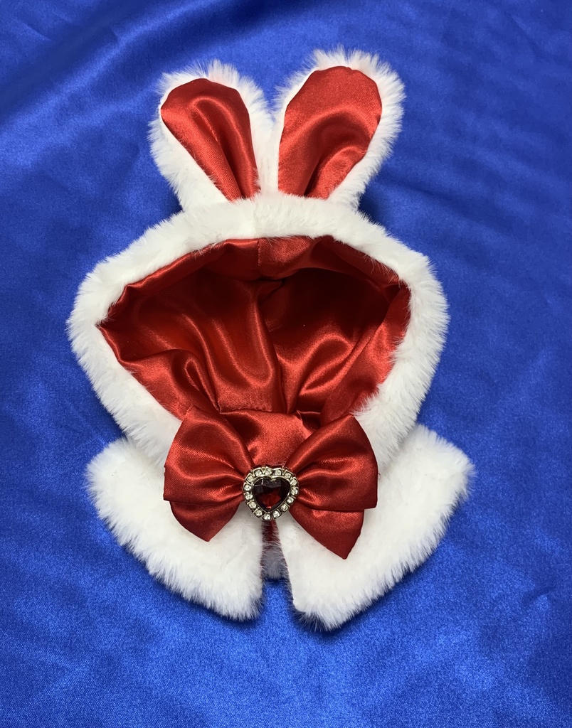 ぬい服🐇白赤うさぎケープ