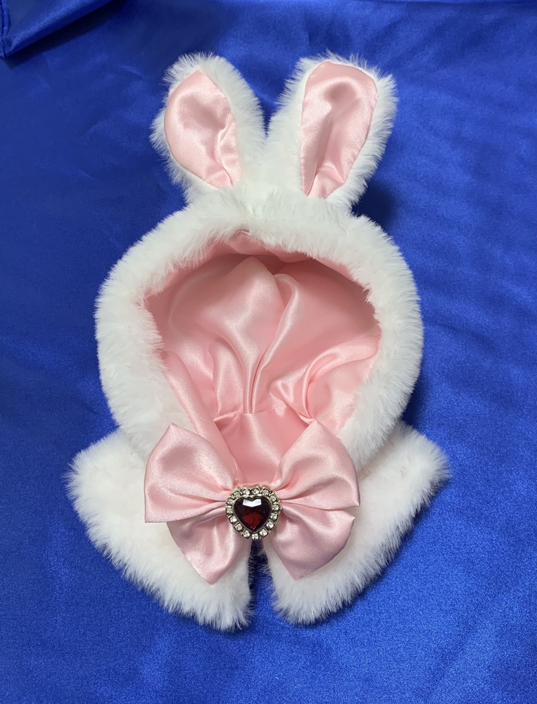 ぬい服🐇白桃うさぎケープ