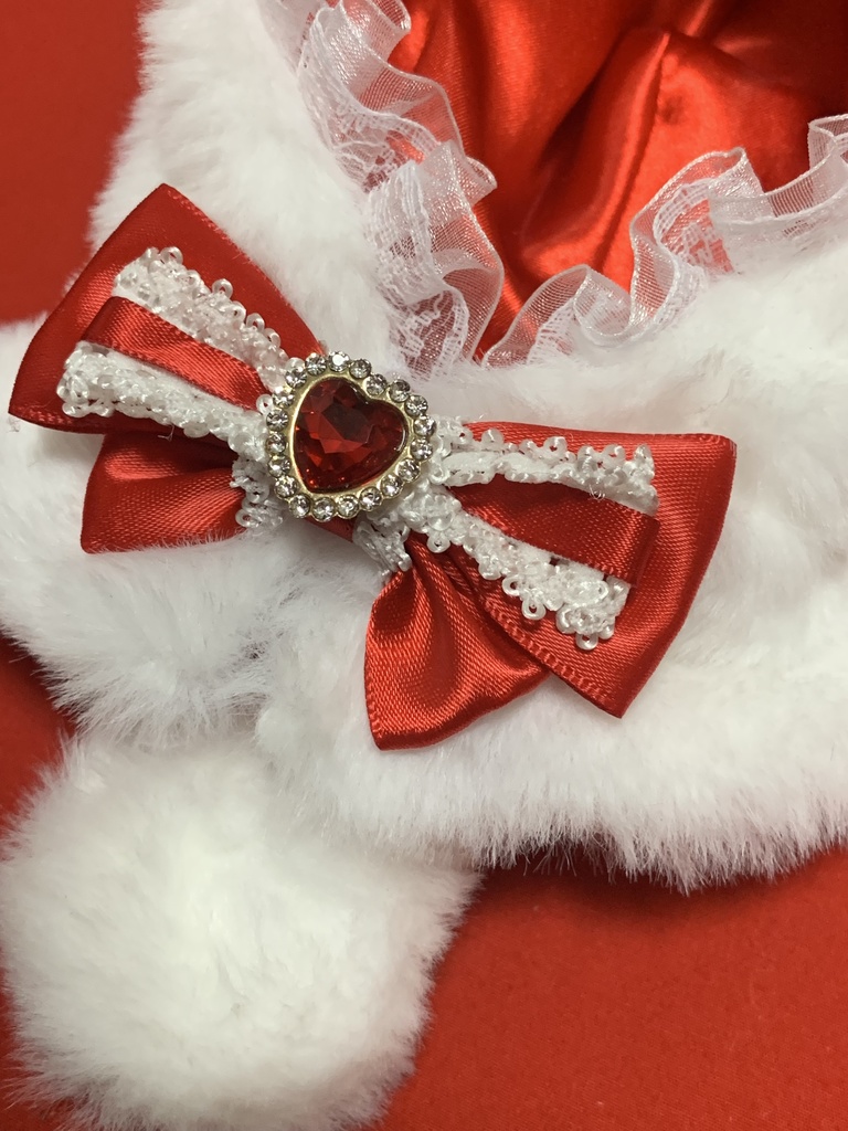 【ぬい服】さくらんぼリボンの白うさぎ🍒