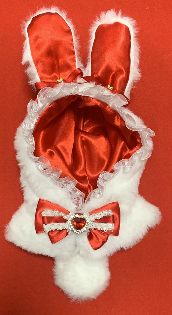 【ぬい服】さくらんぼリボンの白うさぎ🍒