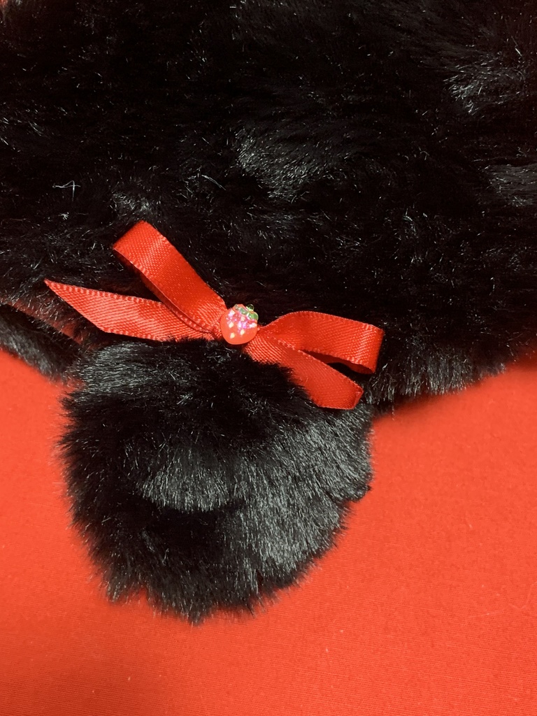 【ぬい服】いちごリボンの黒うさぎ🍓