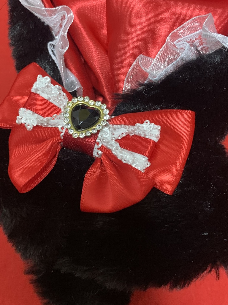 【ぬい服】いちごリボンの黒うさぎ🍓