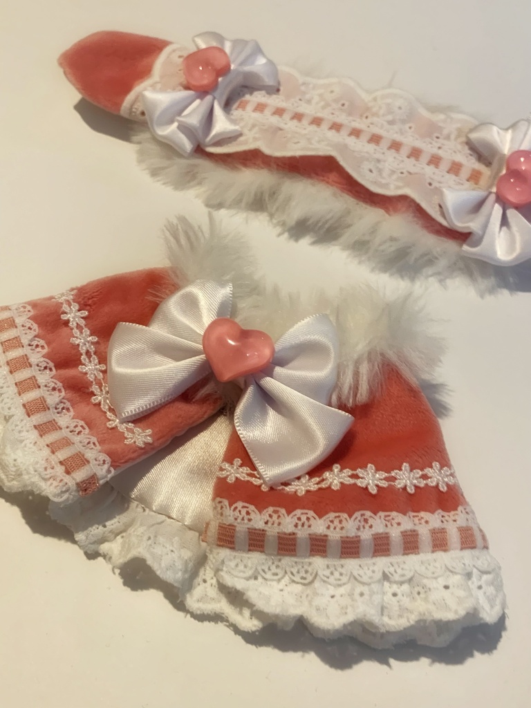 【ぬい服】ピンクのロップイヤーセット