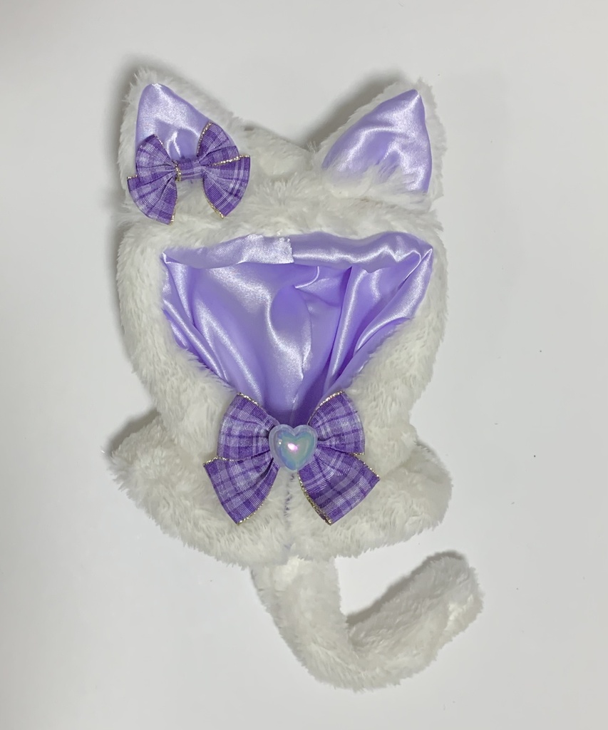 【ぬい服】白ねこケープ💜🤍