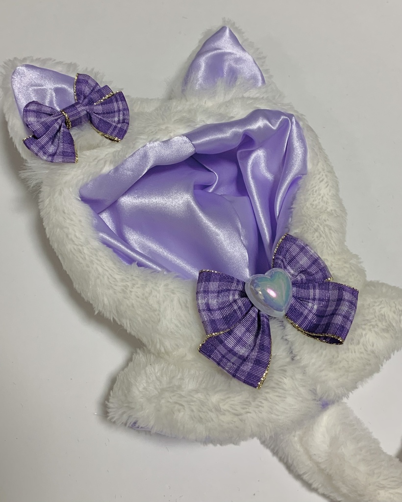 【ぬい服】白ねこケープ💜🤍