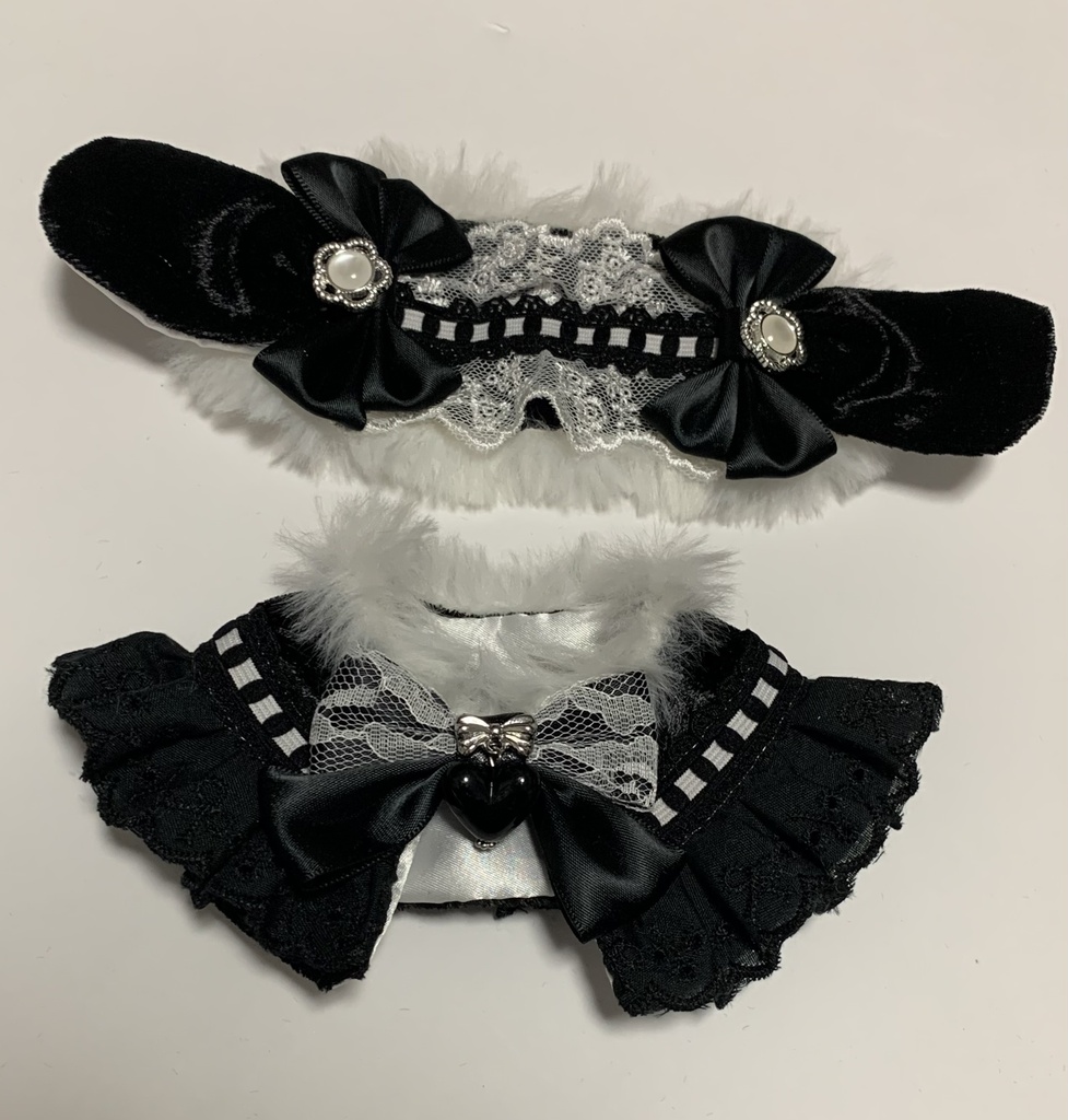 【ぬい服】黒ロップイヤーセット🐇🖤