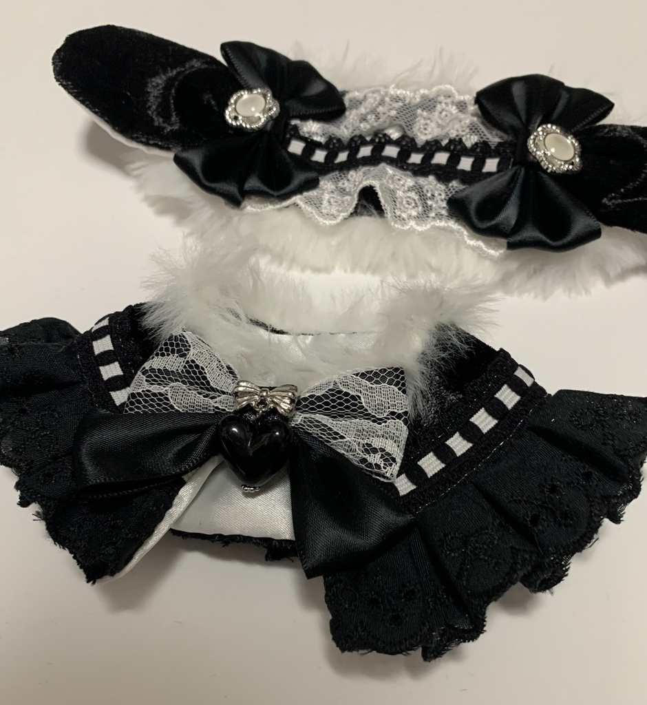 【ぬい服】黒ロップイヤーセット🐇🖤