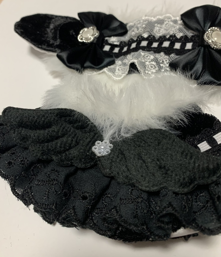 【ぬい服】黒ロップイヤーセット🐇🖤