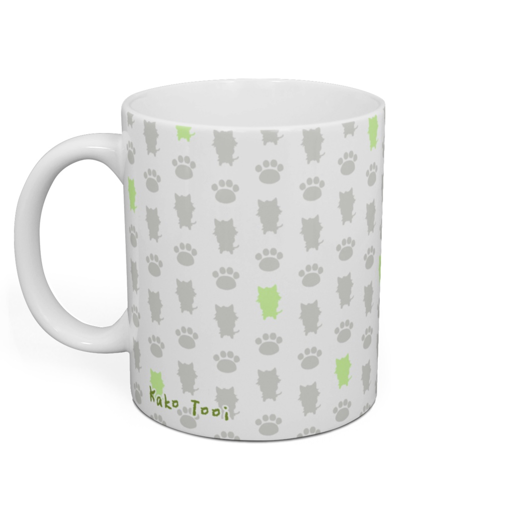 【マグカップ】かこにゃん柄 緑ver.