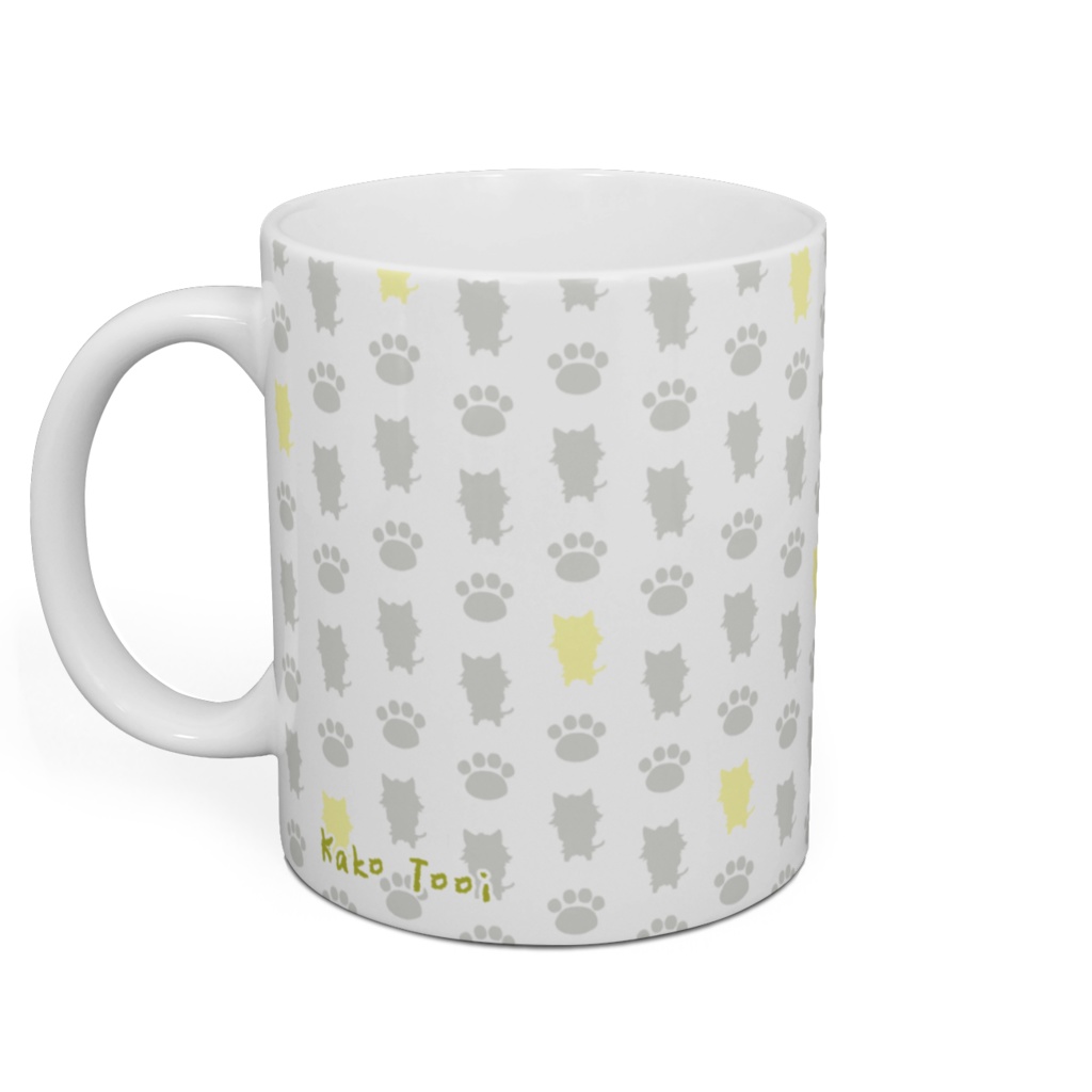 【マグカップ】かこにゃん柄 黄色ver.