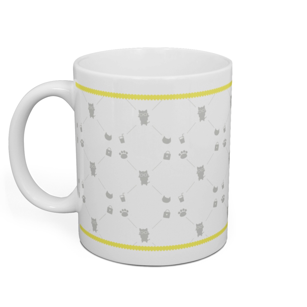 【マグカップ】かこにゃんの主成分柄 黄色ver.