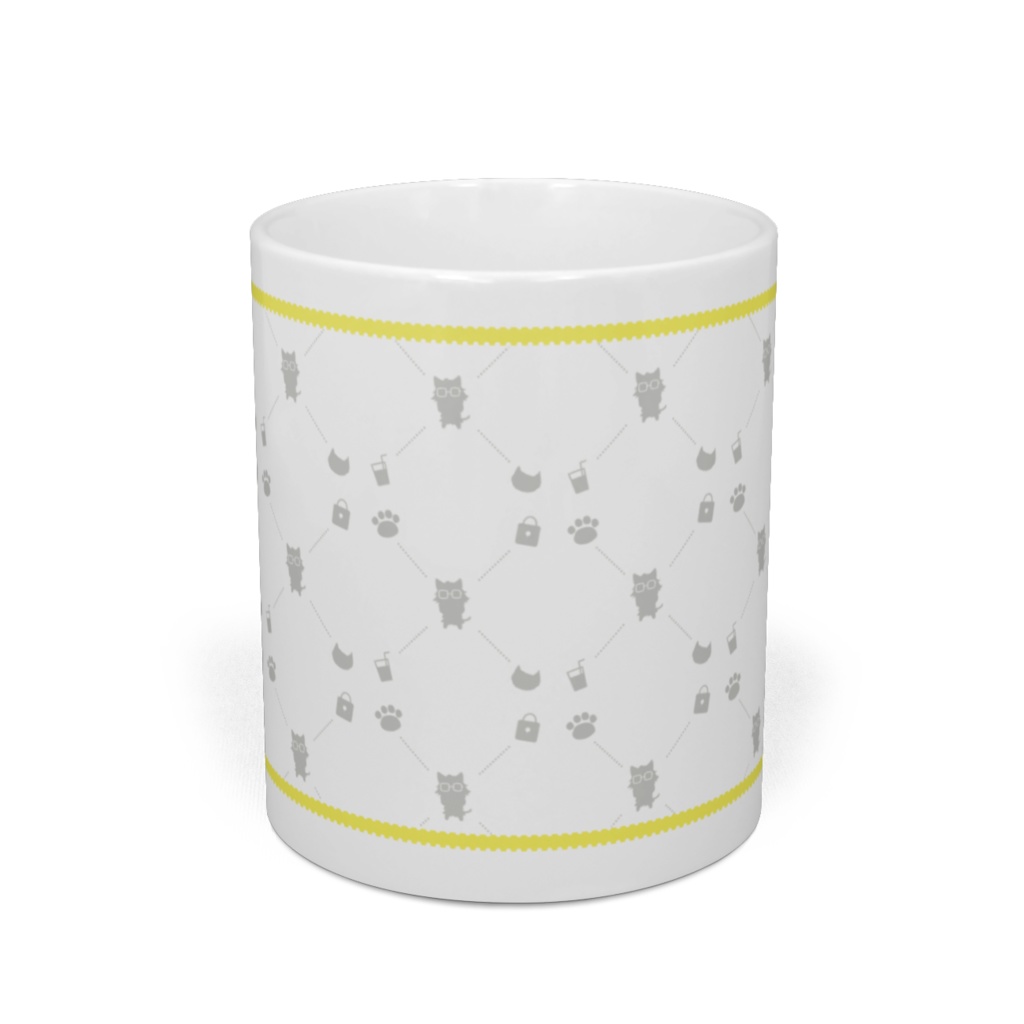 【マグカップ】かこにゃんの主成分柄 黄色ver.