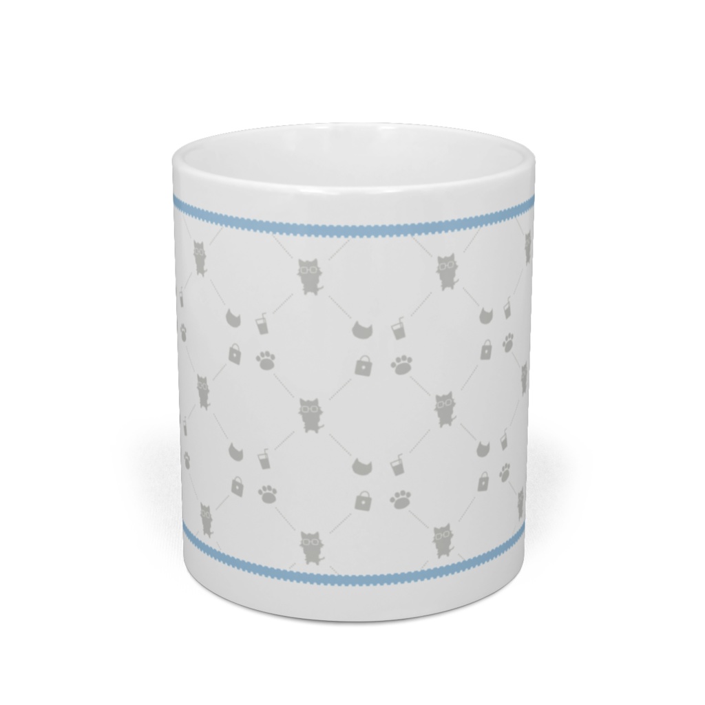 【マグカップ】かこにゃんの主成分柄 青ver.