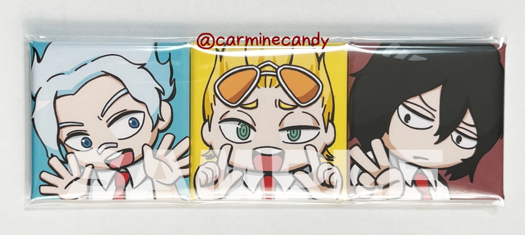 【非公式】缶バッジ素材マグネット3個セット