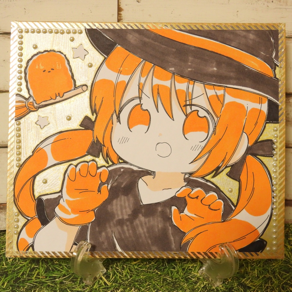 【中サイズ色紙】ハロウィンちきんちゃん！