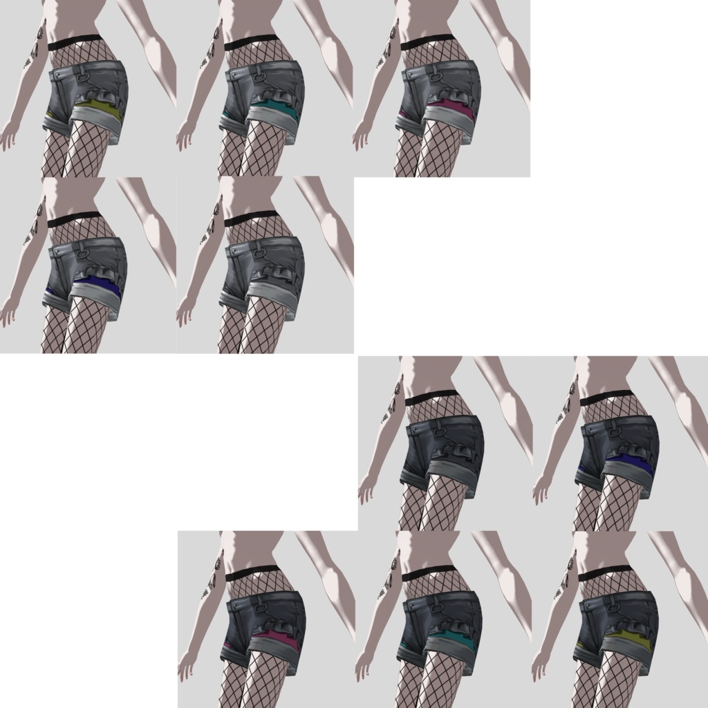 【VRoid】フリルデニム(全10種、無料版あり)