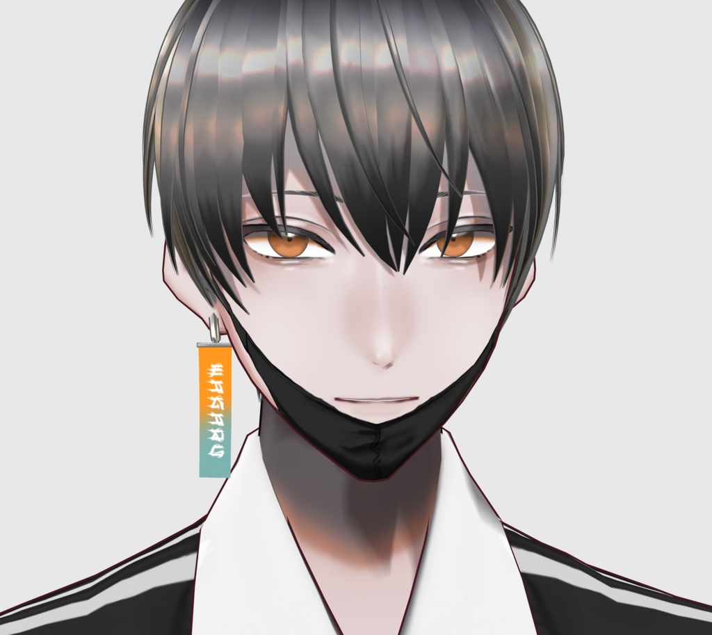 【無償】黒パーカー+黒マスクセット【※当商品はVRoid β版で制作されたモデルです。】