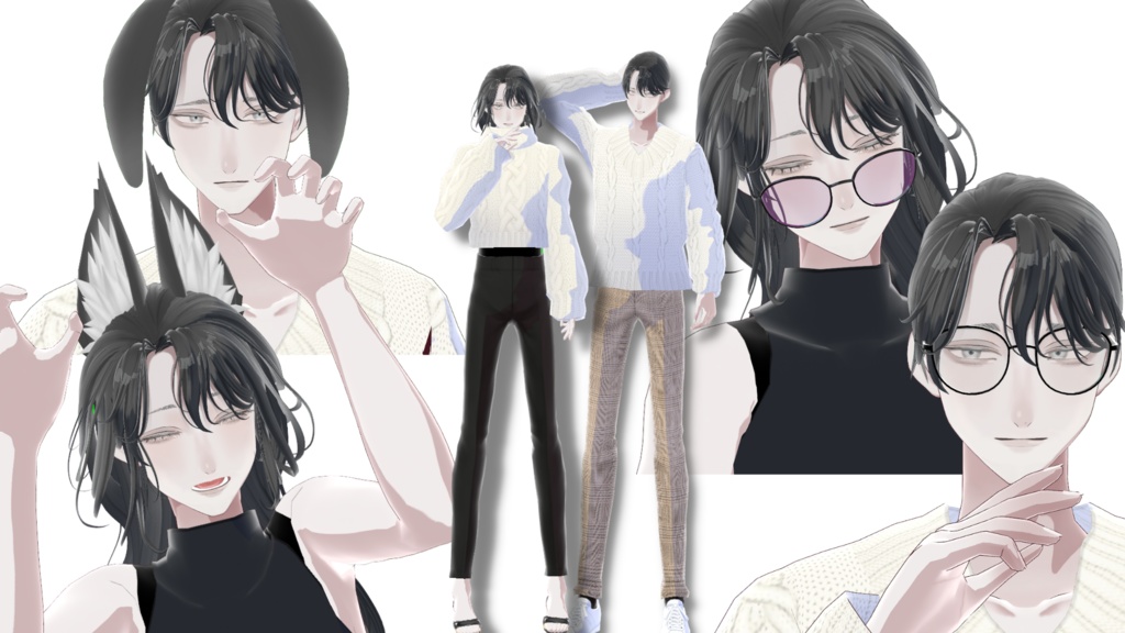 【VRoid正式版対応】素体モデルセット「LAN兄弟」