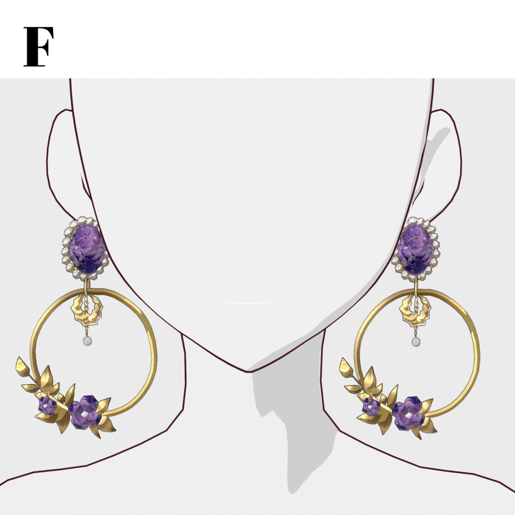 セール中!!【VRoid正式版対応】ピアス13種(ヘアープリセット)