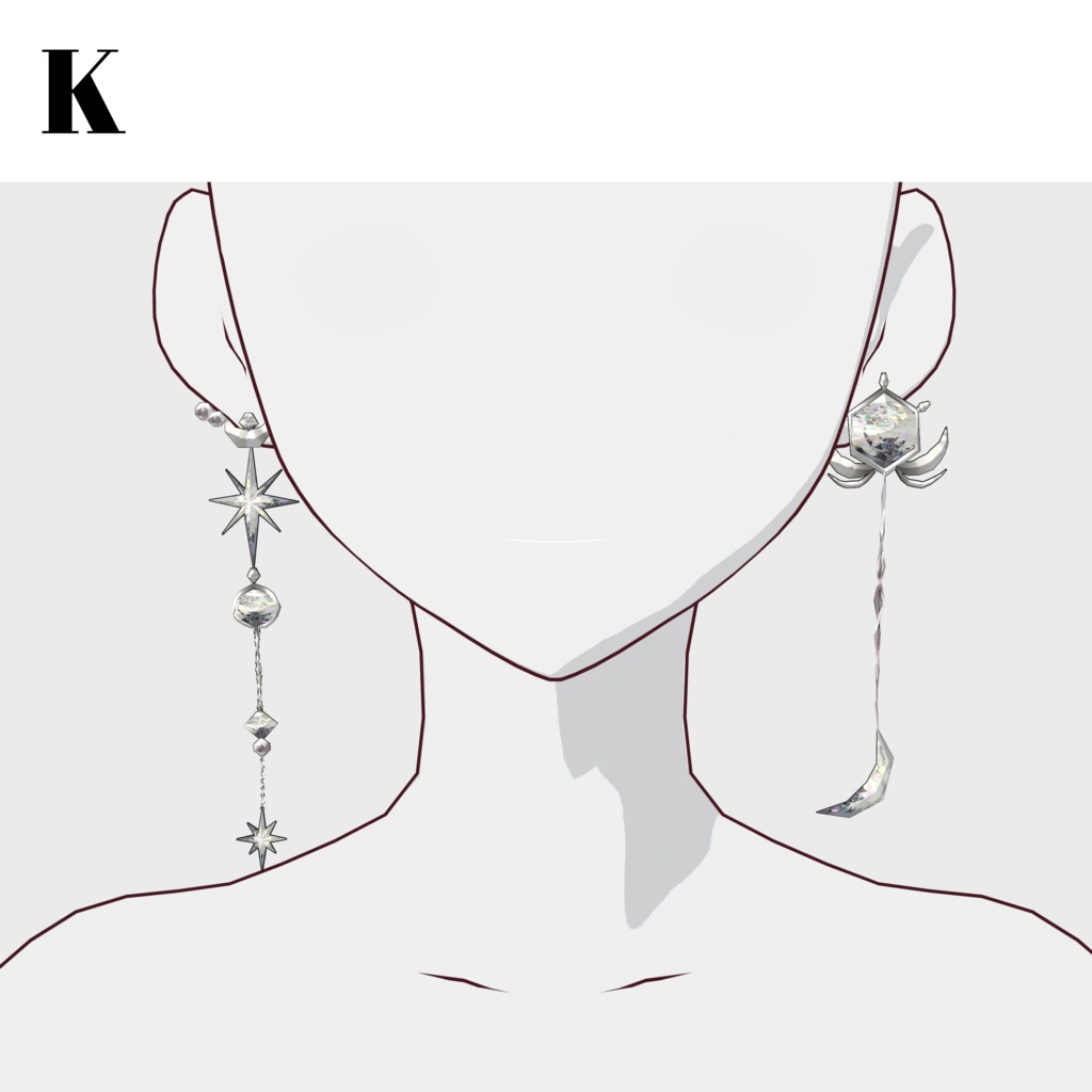 セール中!!【VRoid正式版対応】ピアス13種(ヘアープリセット)