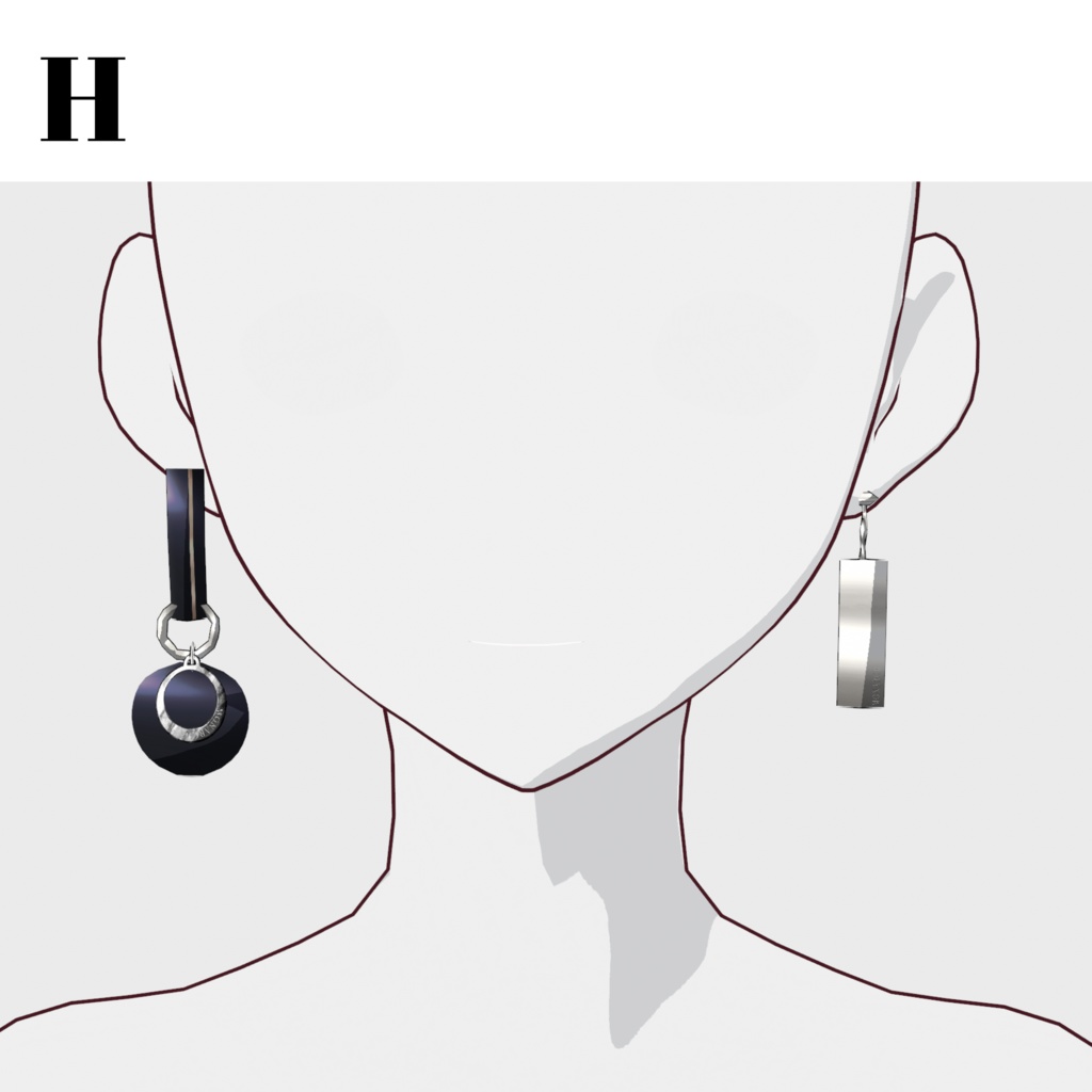 セール中!!【VRoid正式版対応】ピアス13種(ヘアープリセット)