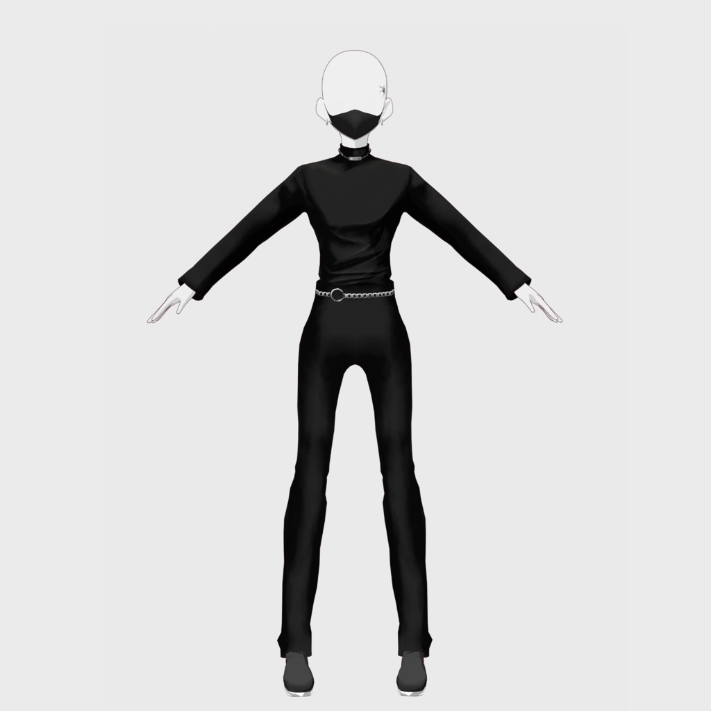 【VRoid】タートルネックセットアップ&黒マスク