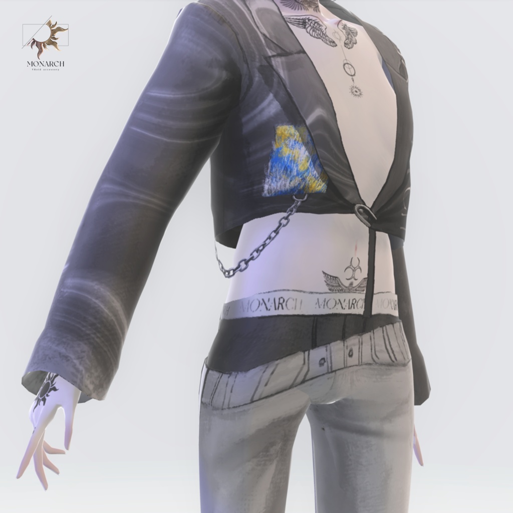 【VRoid】マーブルジャケット&パーカーセットアップ