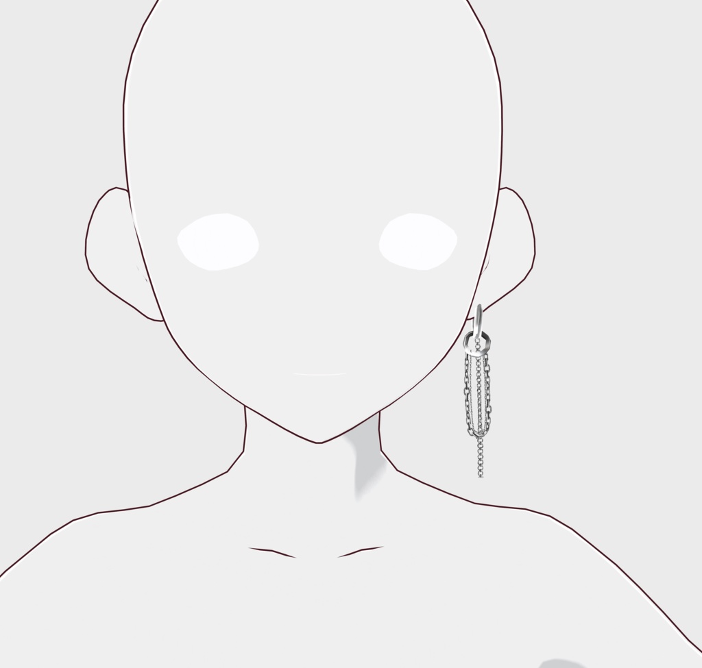 【VRoid】シルバーピアス3種