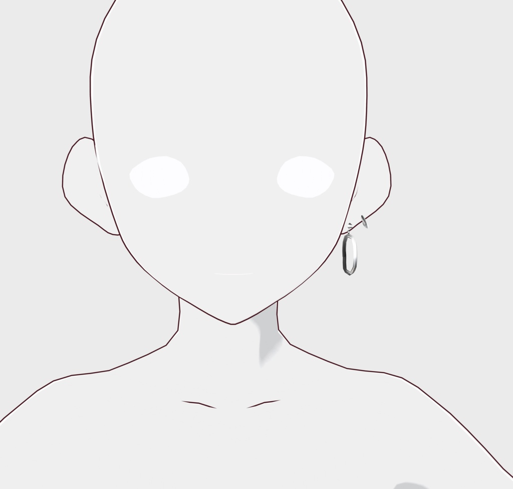 【VRoid】シルバーピアス3種