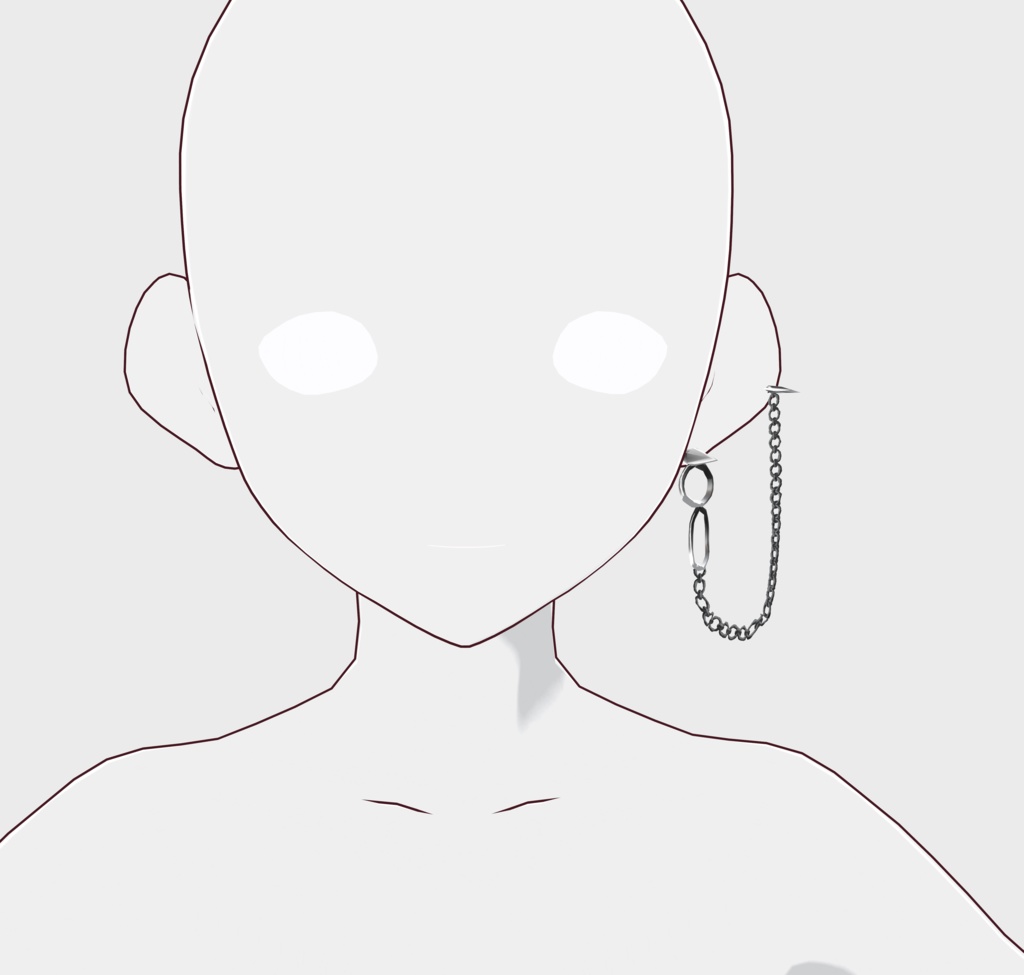 【VRoid】シルバーピアス3種