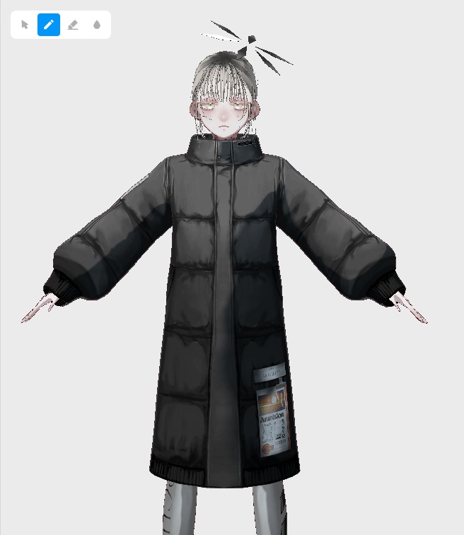 【無料版あり】チェーンビスチェダウンコート #VRoid【Ambition Model】