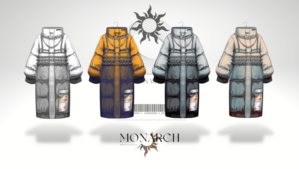 【無料版あり】チェーンビスチェダウンコート #VRoid【Ambition Model】