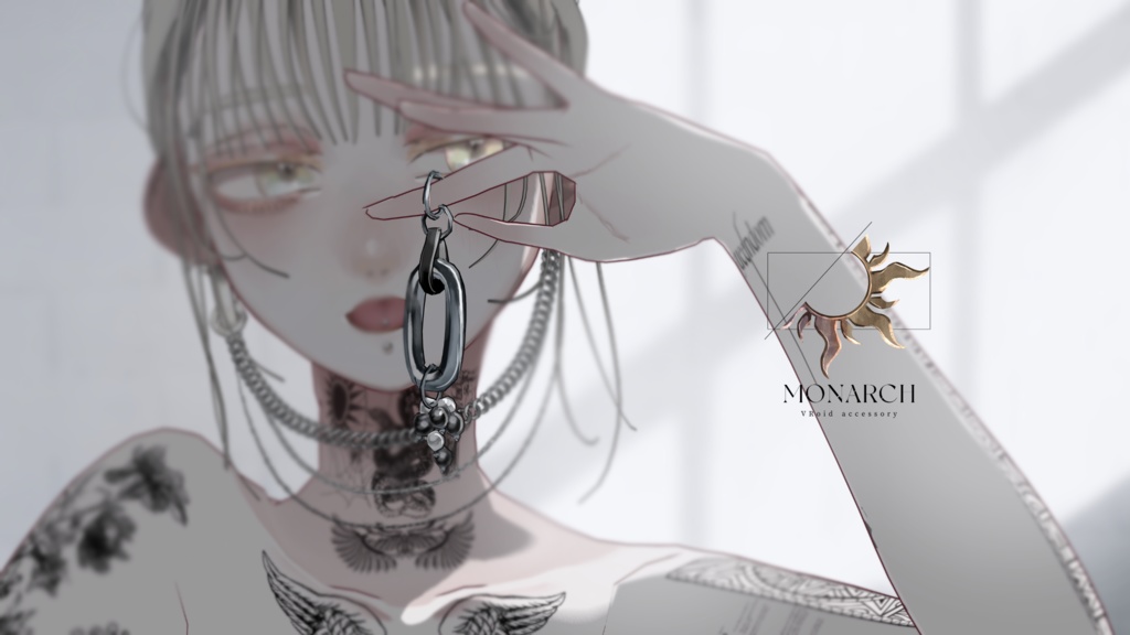 リングボールピアス #VRoid