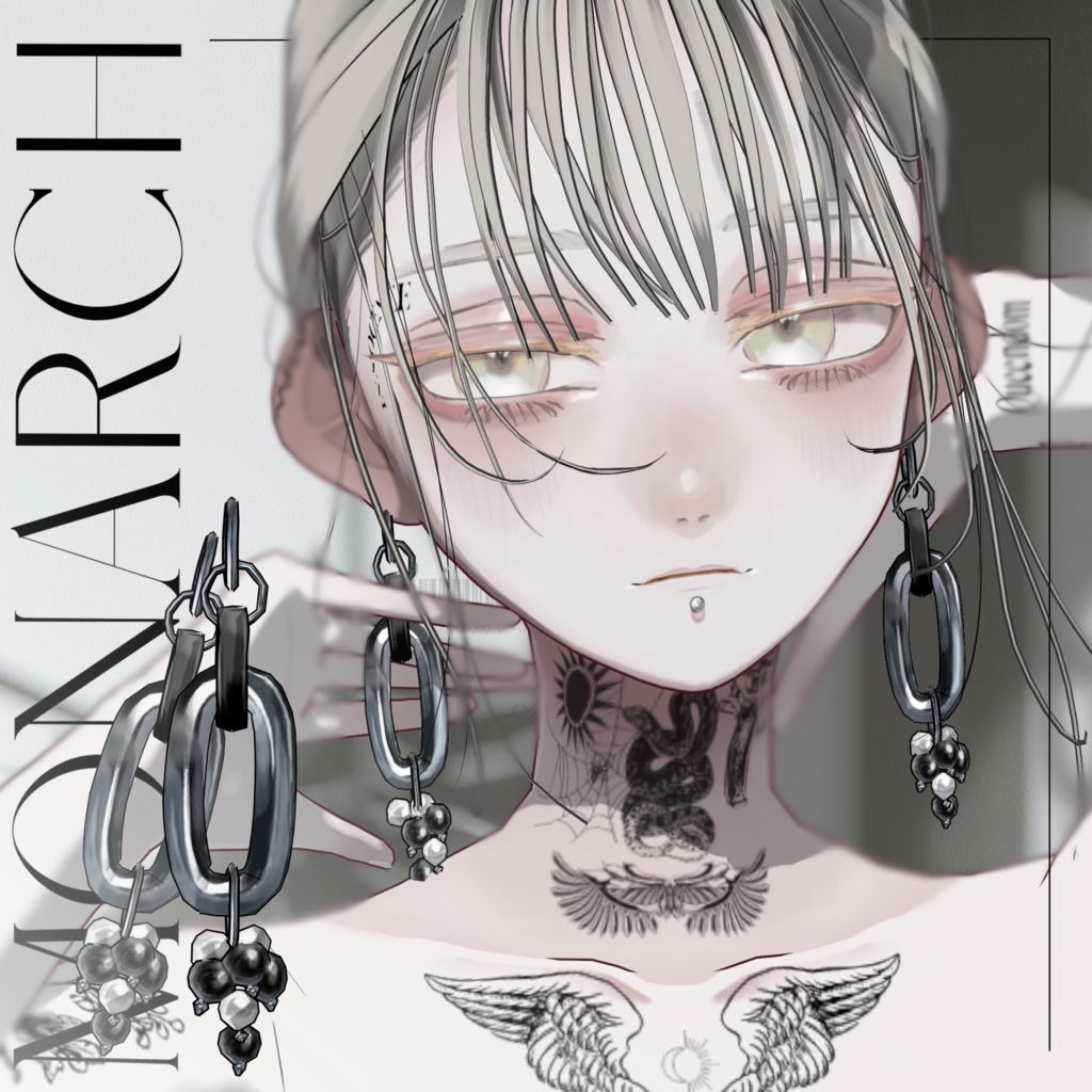 リングボールピアス #VRoid