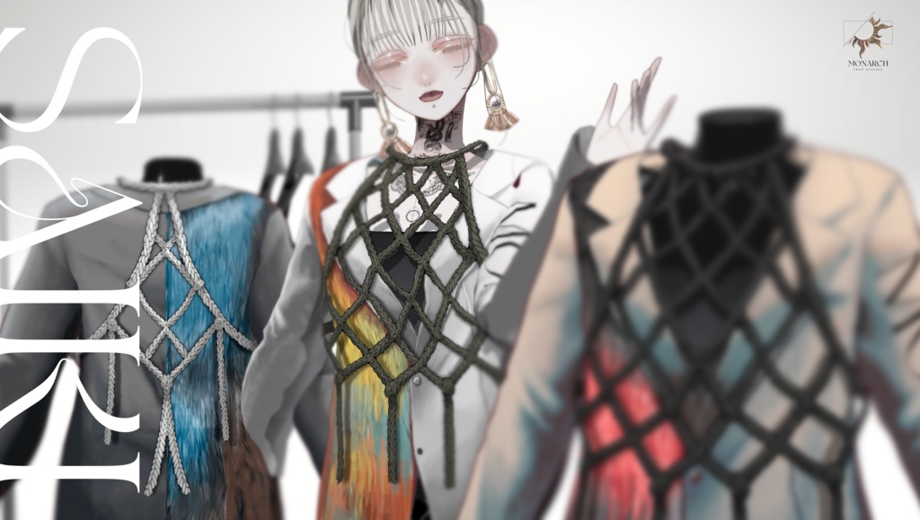 【無料版あり】ロープビスチェファージャケット #VRoid 【SAIKI Model】