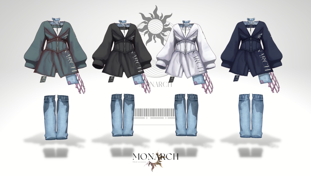 【無料版あり】ランタンスリーブシャツワンピース #VRoid 【VEIL Model】