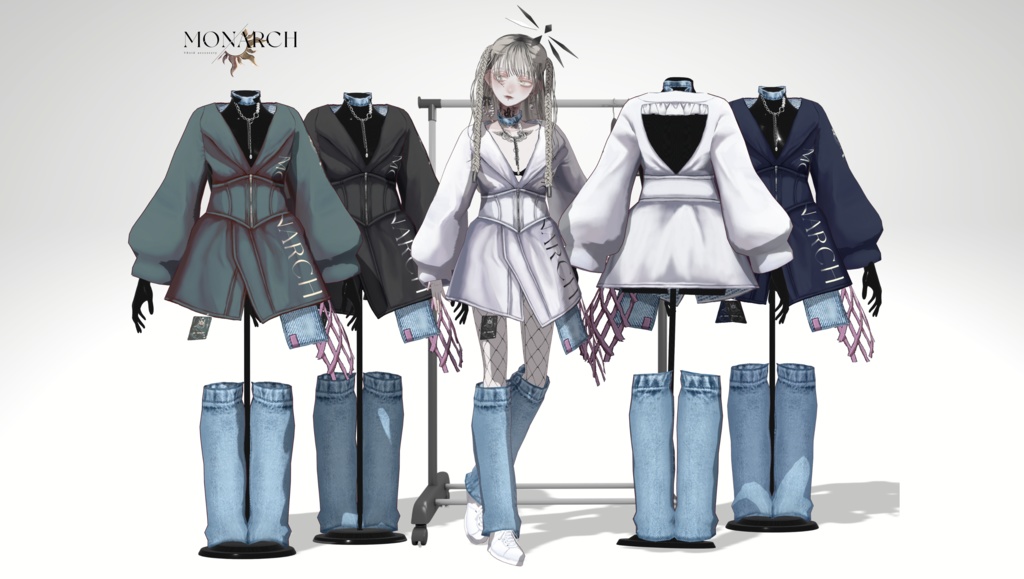 【無料版あり】ランタンスリーブシャツワンピース #VRoid 【VEIL Model】