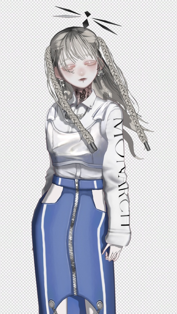 【無料版あり】ビニールビスチェ&タイトスカート#VRoid 【SOUZOU Model】