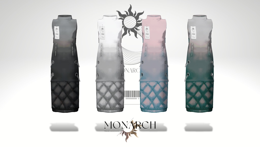 【無料版あり】チェーンハイネックロングコート#VRoid 【HIKARI Model】