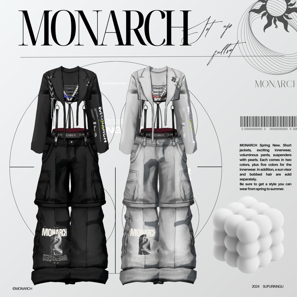 【#VRoid】ボブヘアー&ショートジャケットセットアップ