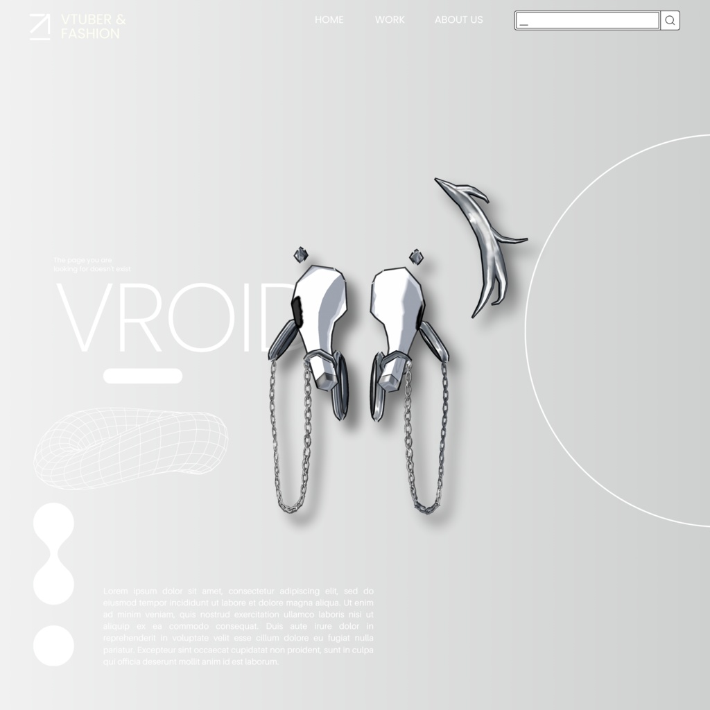 【free/無料】VRoidピアス3種セット #MONARCH_V