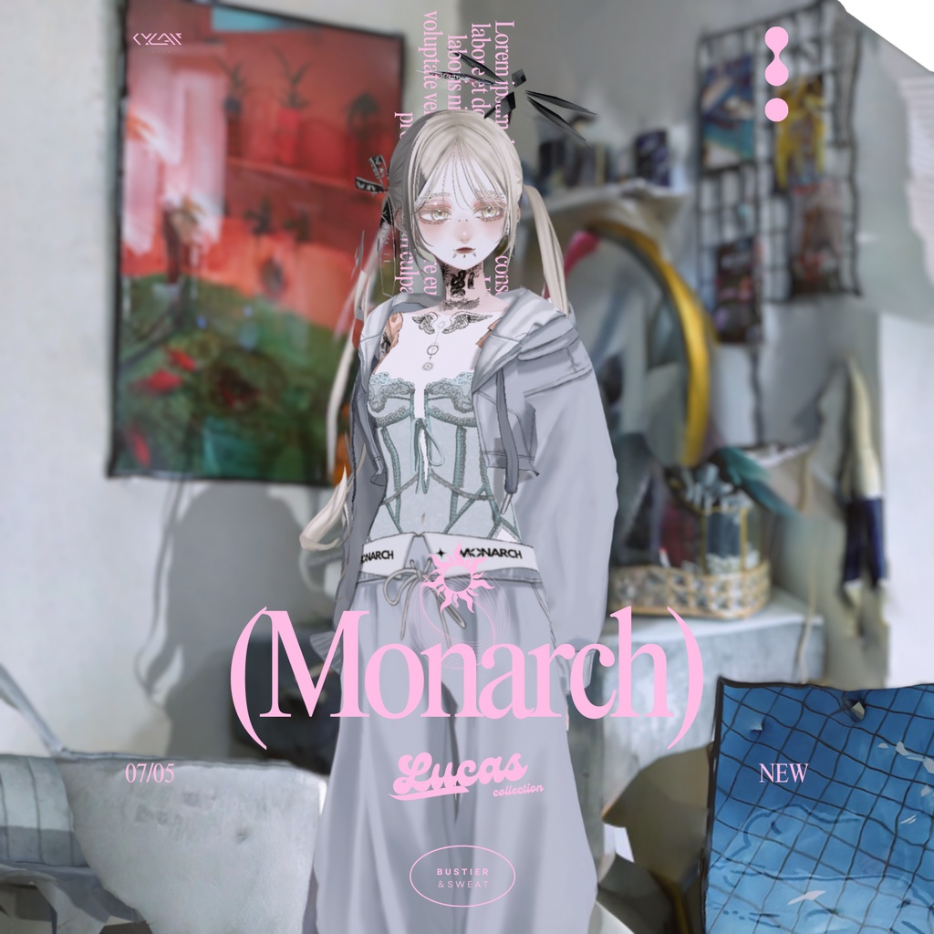 【#VRoid】ビスチェ&パーカー setup #MONARCH_V