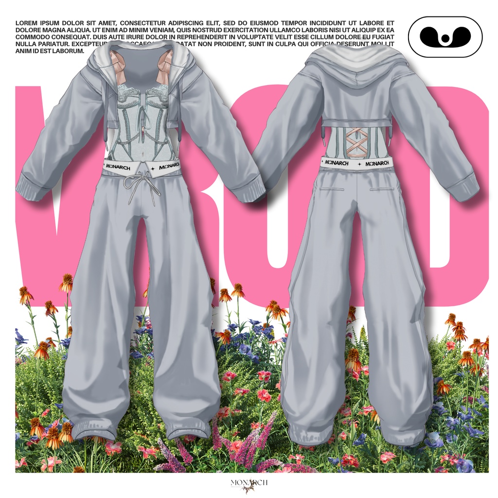 【#VRoid】ビスチェ&パーカー setup #MONARCH_V