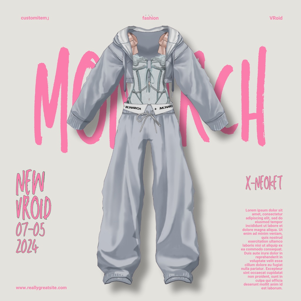 【#VRoid】ビスチェ&パーカー setup #MONARCH_V