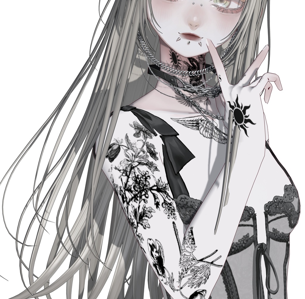 【#VRoid】ストレートロングヘア #MONARCH_V