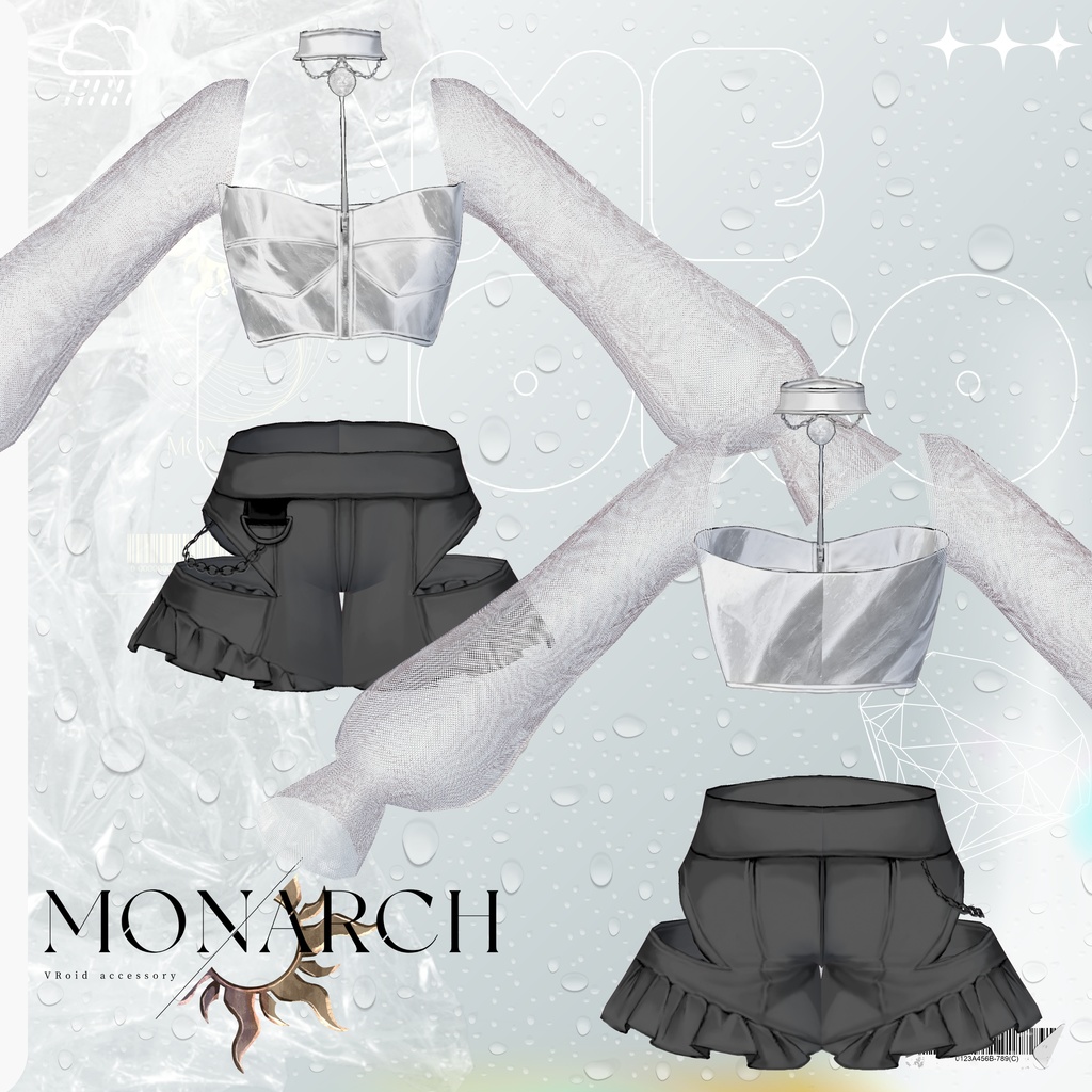 【#VRoid】オーロラシースルーセットアップ #MONARCH_V